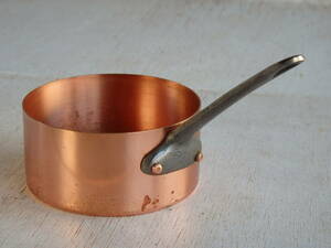 フランスアンティーク 銅製 銅 片手鍋 カフェ ブロカント 蚤の市 キッチン 調理器具 カフェ 実用 ソースパン 仏国