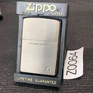 1000円スタート ZIPPO 未使用 プラチナ コーティング PLATINUM 化粧箱有り オイルライター ジッポー 1996年製 Z0064