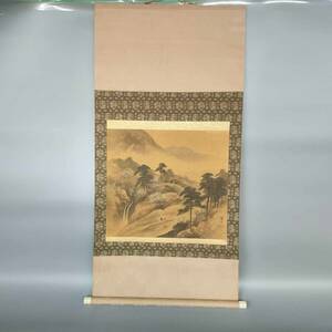 3-ge5189 【高】中国書画『純手描きの山水書画一組です』掛け軸 書画立軸 中国美術 紙本 骨董 長巻 文人画