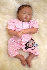 リボーンドール 女の子 ねんね 抱っこ 寝顔 新生児 海外 ベビードール 赤ちゃん人形 プレゼント 誕生日 綿&シリコン55cm
