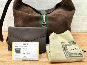 GUCCI グッチ JACKIE1961 シェリー トートバッグ 758684 525040 2023秋冬 ポーチ付 ブラウン バッグ