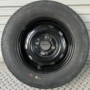 (1)★溝アリ★アトレー 12インチ 4.00B 軽トラ ダイハツ純正スチールホイール 145/80R12 １本 エコピア ☆ブリヂストン低燃費タイヤ☆