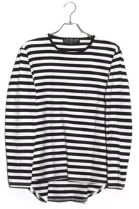 bal バル 日本製 コットン クルーネック 長袖 ボーダー Tシャツ M BLACK × WHITE ブラック ホワイト /◆ メンズ