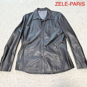 高級★ ZELE-PARIS ゼルパリ レザージャケット　革ジャン　アウター　羊革　ラムスキン　シープスキン