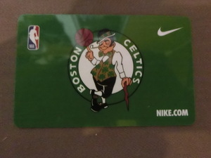 激レア USA西海岸入手 NBA公式ブランド ナイキ【Nike】ボストン セルティックス【Boston Celtics】ロゴ プラスティックカード