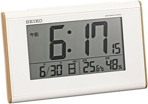 セイコー クロック 目覚まし時計 電波 デジタル カレンダー 温度 湿度 表示