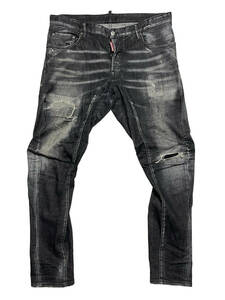 サイズ52 18fw DSQUARED2 ディースクエアード S71LB0529 S30357 TIDY BIKER JEAN ブラック タイディ バイカー ジーン