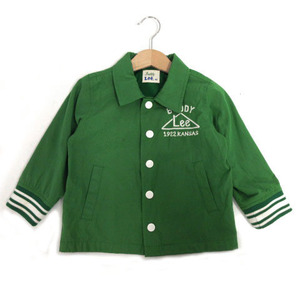 リー LEE Buddy ジャケット ジャンパー ステンカラー ロゴ刺繍 裏地メッシュ グリーン 緑 ホワイト 白 95 キッズ