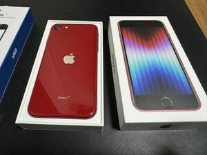 ☆新品ほぼ未使用・送料無料☆ Apple iPhone SE 第3世代(PRODUCT)RED 64GB /SIMフリー/バッテリー容量100%/保護ガラス付き/MMYE3J/A