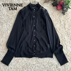 美品　VIVIENNE TAM ヴィヴィアンタム　フリルレースブラウス　ネット