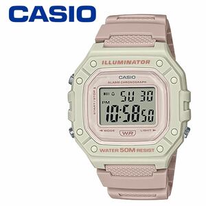 CASIO スモーキーカラー 防水 ユニセックス デジタル W-218HC-4A2 ピンクベージュ アイボリー メンズ レディース キッズ チープカシオ