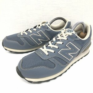 ●New Balance ニューバランス W368 部分本革 レザー メッシュ スニーカー 24cm ブルーグレー ランニングシューズ ローカット レディース