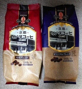 キーコーヒー 京都イノダコーヒ オリジナルブレンド粉 モカブレンド粉 180g×2個