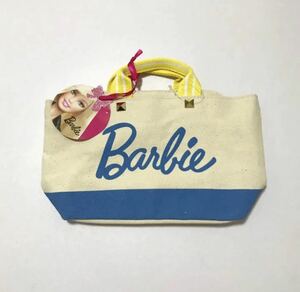 新品【 バービー Barbie 】ロゴ入り収納たっぷりミニトート キャンパストート バッグインバッグ ミニバック ミニバッグ サブバッグ