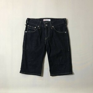 レアデザイン 濃紺 リーバイス Levis ドットプリント 割耳 504 デニム ショート パンツ 30 インディゴ メンズ ショーツ ハーフ ジーンズ