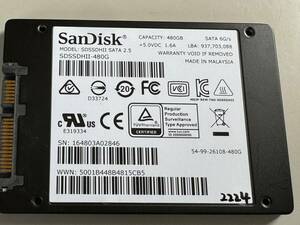 SanDisk SSD 480GB【動作確認済み】2224　