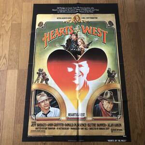 「ハート・オブ・ウエスト」USA版ポスター ジェフ・ブリッジス、ドナルド・プレザンス 、ブライス・ダナー HEARTS OF THE WEST