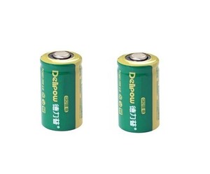 DELIPOW CR2 3.0V 800mAh リチウム充電式電池（2本セット） 1200回充電可能 高品質ブランド品 15270電池 送料無料「800-0128」