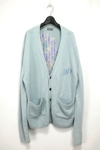 20SS Dior Rose Cardigan ディオール アレックス フォクストン ローズ ジャガード ウール カーディガン ブルー グレー XL 013M214AT083