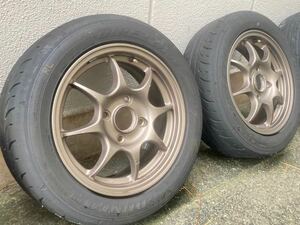 DC2インテグラ タイプR 96spec純正ホイール ブロンズ塗装 2本 6J-15 +50 114.3-4H ディレッツアZ3 195/55R15