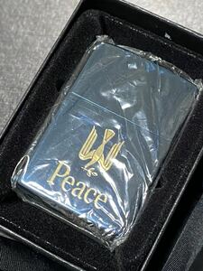 zippo ピース ブルーチタン ヴィンテージ 限定品 希少モデル 1999年製 Peace ゴールド刻印 ケース 保証書付き