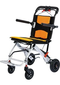 0604/1904 UGT 介助型車椅子 軽量 アルミ製 折りたたみ式 収納ポケット付き コンパクト 衝撃吸収 透気性 介護用品 (U-LY001)　同梱不可