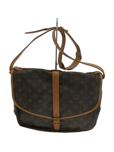 LOUIS VUITTON◆ソミュール35_モノグラムキャンバス/PVC/BRW/M42254