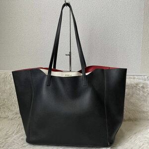 FURLA フルラ ファンタジア トートバッグ ハンド ビジネス バック レザー A4 PC収納可 肩掛け 大容量 ロゴ金具 メンズ レディース ブラック