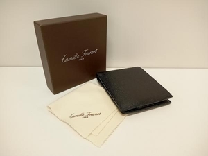 CAMILLE FOURNET カミーユ・フォルネ ブラック レザー 二つ折り財布 小銭入れなし