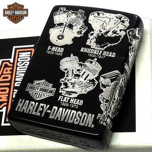 ZIPPO ハーレー ダビッドソン ジッポ ライター HARLEY-DAVIDSON バイク 歴代エンジン マットブラック かっこいい 彫刻 黒 渋い