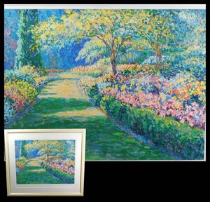 Jan Parker ヤン・パーカー 風景画 大判シルクスクリーン 額装 花園 庭園 スピリチュアルアート w230739