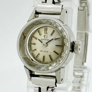 04190 オメガ OMEGA 稼働品 デビル DE VILLE カットガラス レディース 腕時計 手巻き シルバーカラー アンティーク ヴィンテージ