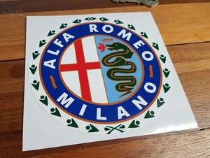 送料無料 Alfa Romeo Milano Garland Sticker アルファロメオ ミラノ ステッカー シール デカール 150mm