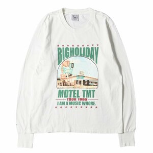 美品 TMT ティーエムティー Tシャツ サイズ:XL フォトプリント クルーネック ロングスリーブTシャツ ホワイト 白 トップス カットソー