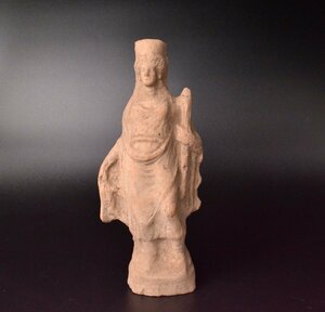 【 ギリシャ美術　アテナ　テラコッタ　紀元前4～5世紀頃　Terracotta statuette of a woman standing】