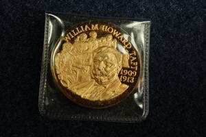 銀メダル　ウィリアム ハワード タフト 第27代 アメリカ大統領　スターリングシルバー 金メッキ