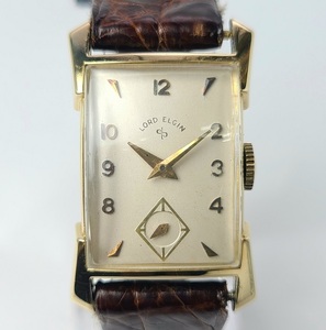 LORD ELGIN ロード エルジン 14K GOLD 金無垢 スモールセコンド 手巻き メンズ腕時計 14金 アンティーク