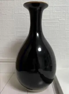 中国 骨董品 瓶  定窑  黑釉瓶   陶芸   古美術。