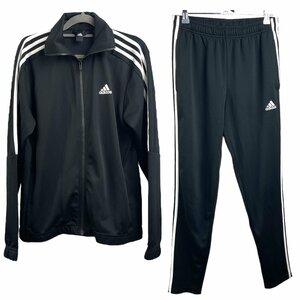 【美品 adidas　アディダス　トラックスーツ　BK4087　ジャージ　上下セット　セットアップ　Mサイズ　ブラック】