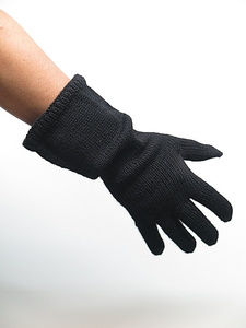 SALE30%OFF/Yohji Yamamoto・ヨウジヤマモト/5G/WOOL PLAIN STITCH LONG KNITTED GLOVES/ブラック