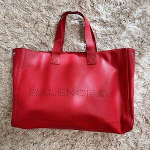 レア品！バレンシアガ　BALENCIAGA　赤　レッド ハンドバッグ　トートバッグ レッド 中古