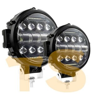 69W 2モードタイプ LED 屋外 4x4 トラック 建設機械 SUV ホワイト T7C-69W 12V-24V 2個 ワークライト 7インチ 作業灯 集魚灯