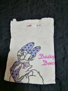 中古　UNIQLO　ディズニー　Daisy　Duck　半袖Tシャツ　ホワイト　M