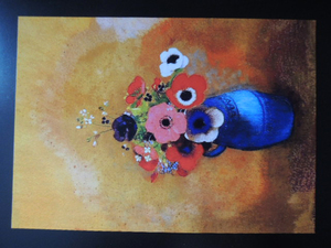 A4 額付き ポスター 花 オディロンルドン Odilon Redon 花瓶の花 Mixed Flowers 絵画 フォトフレーム 額装 フォトフレーム