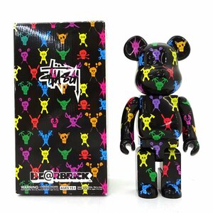 ★中古★BE@RBRICK ベアブリック Stussy ステューシー 400% 08S/S ブラック フィギュア 人形 ★【TY731】