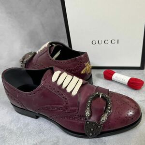 ◆極美品/鑑定済み正規品◆GUCCI グッチ ディオニュソス レザードレスシューズ US7 25cm ボルドー 496266 Queercore brogue メンズ 革靴