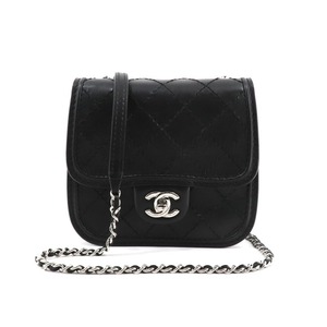 シャネル CHANEL マトラッセ ワイルドステッチ ミニマトラッセ ミニマト バッグ ショルダーバッグ カーフスキン ブラック 黒 シルバー金具