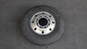 88 バス トラック アルミホイール 22.5インチ 8穴 PCD285 8.25 S165L 1本 単品 スペア タイヤ付 DUNLOP ECORUT SP128 12R/22.5 16P