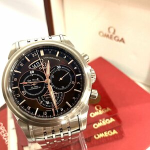 ※※極美品 OMEGA オメガ デビル クロノスコープ コーアクシャル ラトラパンテ 422.10.44.52.13.001 ブラウン/黒 自動巻 腕時計 メンズ※※