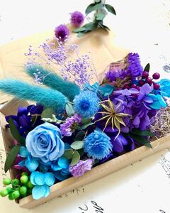 ブルーパープルエキゾチック＊花材詰め合わせドライフラワー花材セット